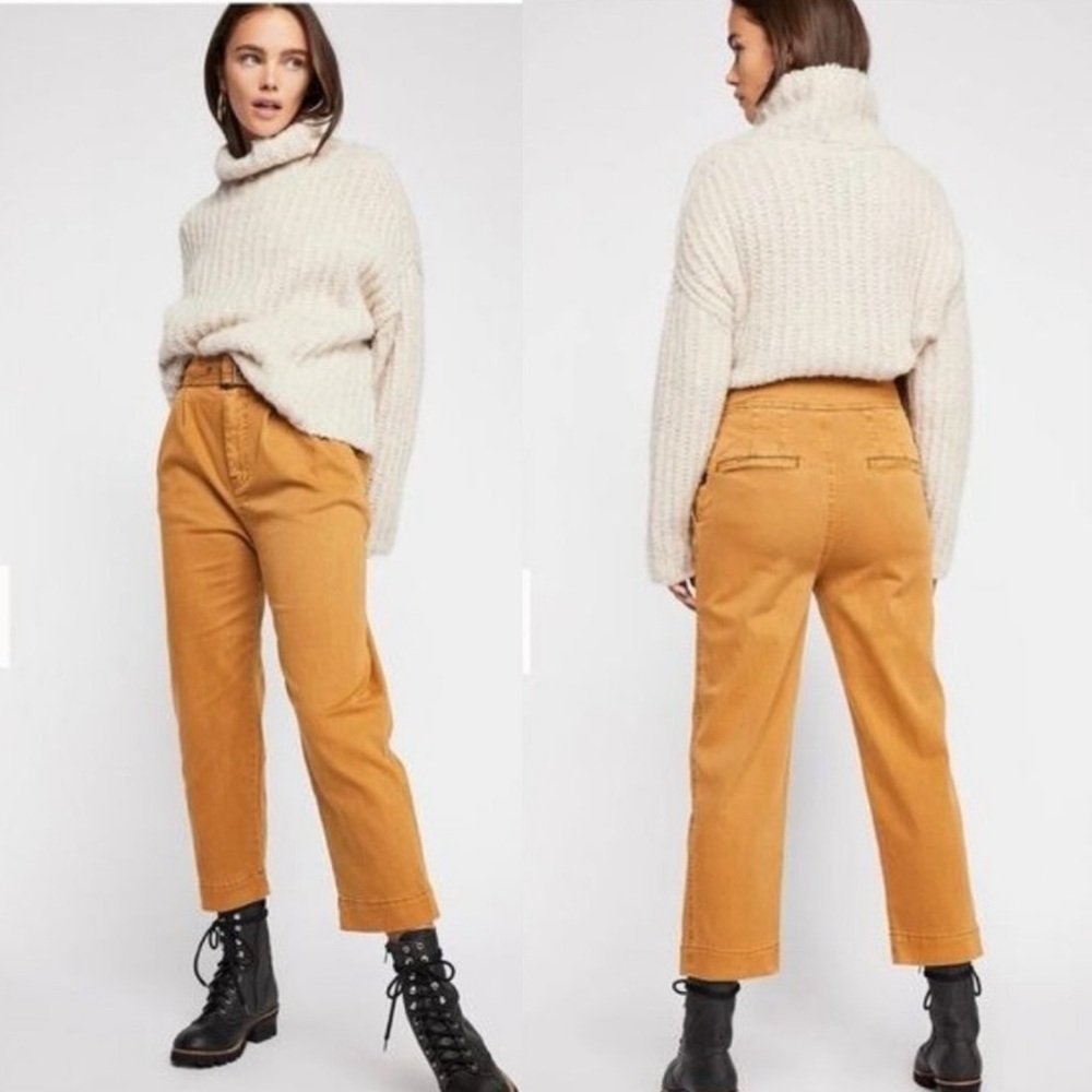 FREE PEOPLE Seamed Like The Real Thing Straight Leg Trouser Pants size 10